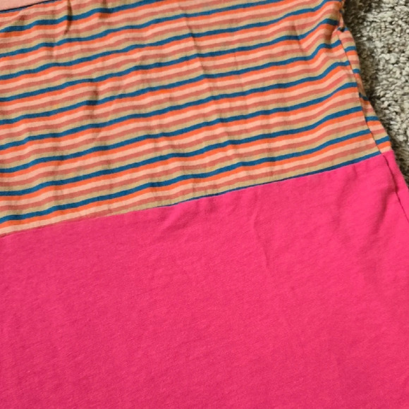 H&M Coral And Hot Pink Striped T-Shirt Size Large - Picture 4 of 7